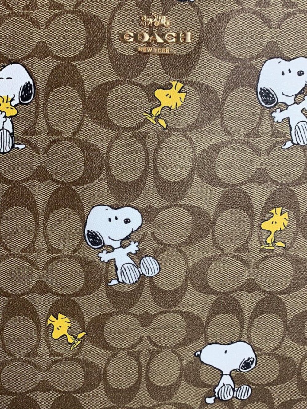 Coach Brown Tote with Snoopy Design - Picture 4 of 9
